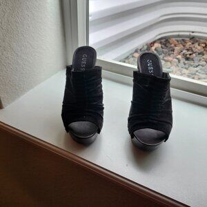 Guess Black Suede Clogs